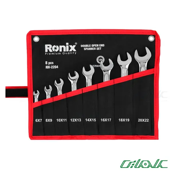 مجموعه 8 عددی آچار دو سر تخت کیفی رونیکس مدل RH-2204