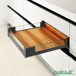ریل بدنه‌دار اسلیم شیشه اینر با براکت و فرانت شیشه فانتونی مدل B524-B530