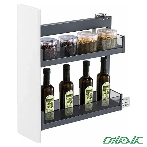 جابطری و ادویه ریلی ۲ طبقه کابینت زمینی اچ تی ان مدل HK091