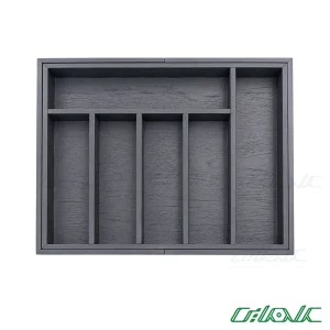 جا قاشق چنگال چوبی رگلاژی اچ تی ان رنگ طوسی مدل HK-132