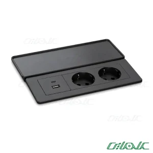 پریز توکار رومیزی دو خانه با USB سری TORINO ملونی مدل 10172