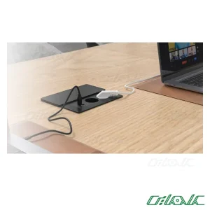 پریز توکار رومیزی دو خانه با USB سری TENZA ملونی مدل 10174 در فضای آشپزخانه یا محیط کار