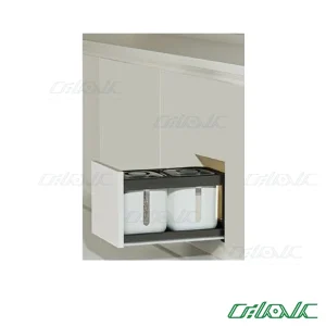 سطل برنج ریلی دو مخزن ۱۵ لیتری یونیت ۳۰ ملونی مدل 9214 نصب‌شده در کابینت